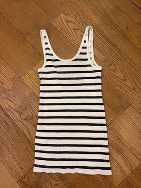 ONE Teaspoon Striped Tank Dress - Navy and White
